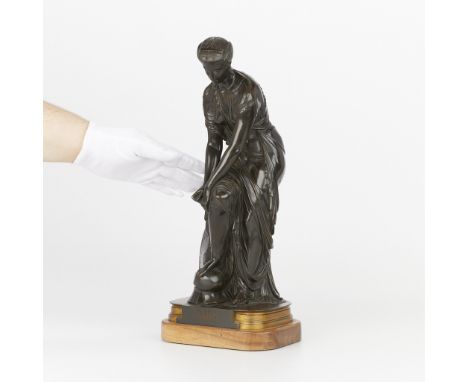 Pierre-Eugene-Emile Hebert (French, 1828-1893). Bronze sculpture depicting the Greek sea goddess, Thetis, ca. 1890. She is sh