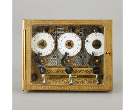 Possibly Diebold Lock and Safe Company or E. Howard and Company, United States. Late 19th century triple vault time clocks ho