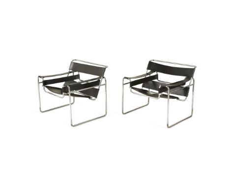 Marcel Breuer (Hungarian, 1902-1981) for Knoll, United States. Pair of 20th century "Wassily" style mid-century modern lounge