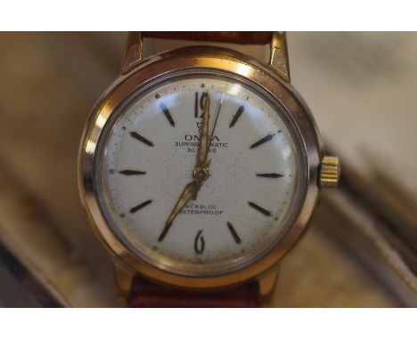 Gents ONSA vintage gold plated wristwatch