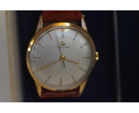Gents Certina vintage gold plate wristwatch