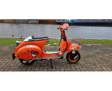 1982 Vespa P80X, 150cc. Registration number BWT 336X. Frame number V8X1T 19574. Engine number V8X1 1727856. Sold with the V5C