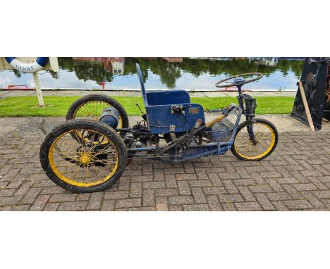An invalid carriage, by Caraboat Sales of Driffield, with Villiers engine, hand crank and gears, no paperwork