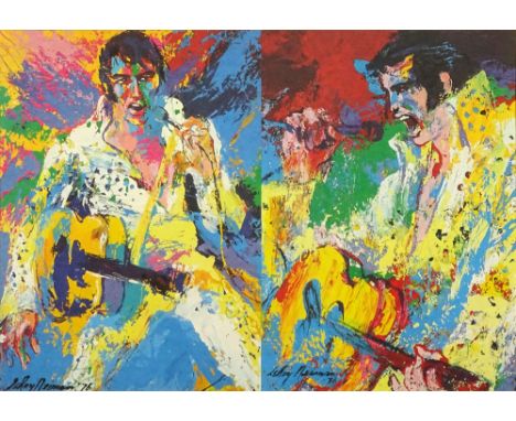 LeRoy Neiman, American (1921-2012) Color Print "Elvis" Signed and Dated '76 in Print. Good Condition. Measures 10 Inches by 1