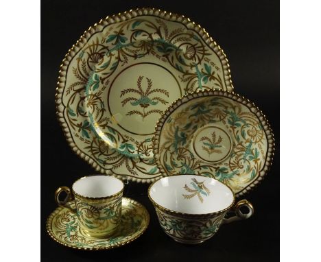 Sixty (60) Piece Spode Dessert Set. Pattern Y6916. Signed "Reproduction of a Spode Pattern Period A.D. 1815" Spode Copeland C