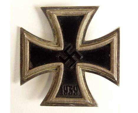 WW2 Nazi Germany 1939 Iron Cross First Class with Tapered vertical pin to back in original LPO Presentation Box. Stamped with