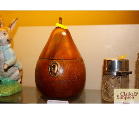 A Georgian style pear shaped tea caddy