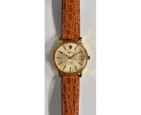 Omega - a 1970's F300 Hz Constellation Chronometer wristwatch, stripped silvered dial, raised block baton markers, minute tra
