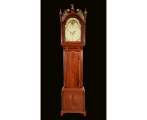 **Amended discription this is a 30 hour clock**A George III mahogany longcase clock, 36cm arched painted dial inscribed W. Mu