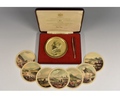 A Wellington Commemorative Picture Medal by Toye, Kenning and Spencer Ltd, one of a limited edition of 200 struck in 18ct sol