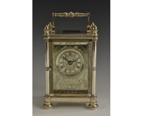 An Elizabeth II silver five-glass carriage clock, made for the Mappin &amp; Webb Bi-Centenary 1775 - 1975, 6.5cm rectangular 