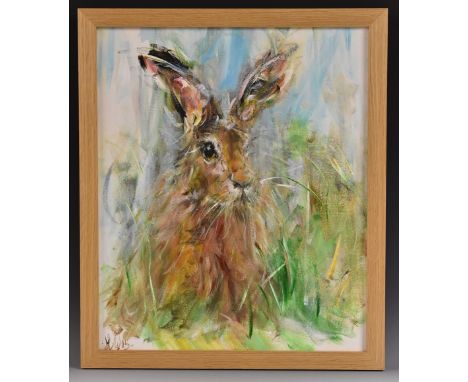 Lynne Wilkinson (Contemporary)Oswald the Rabbit signed, titled to verso, oil on canvas, 59cm x 49cm