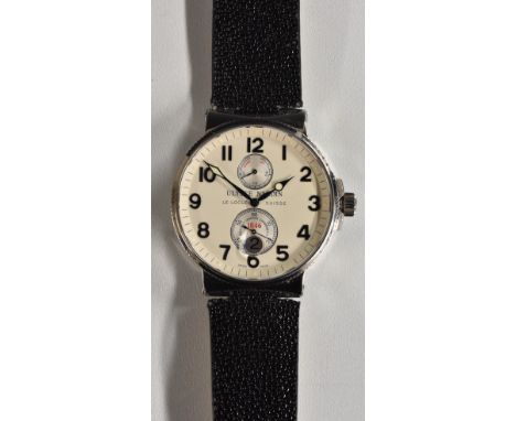 Ulysse Nardin - a Maxi Marine Chronometer wristwatch, ref 263-66, No 6141, cream dial, twin sub dials, black Arabic numerals,
