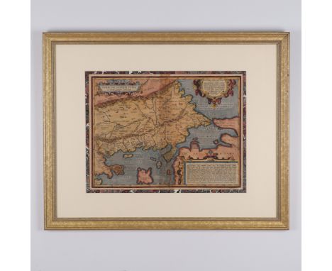 This exceptional handcolored engraved map, Thraciae Veteris Typus, was crafted by Abraham Ortelius, one of the most celebrate