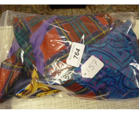 SMALL LOT VINTAGE SCARVES INCL SILK SCARF BY CHANEL