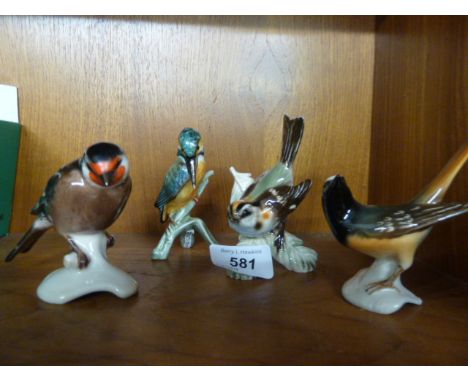 GOEBEL FIRECREST,KINGFISHER,GOLDFINCH AND ONE OTHER