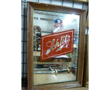 SCHLITZ PICTURE MIRROR