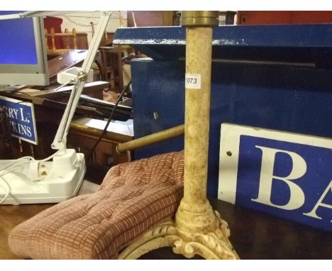 VINTAGE TAYLORS STOOL ON CAST IRON BASE
