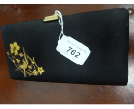 VINTAGE COMBINED PURSE AND POWDER COMPACT WITH MIRROR AND LIPSTICK