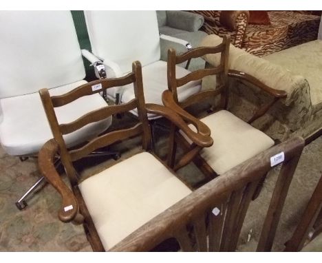 2 LADDER BACK ARMCHAIRS