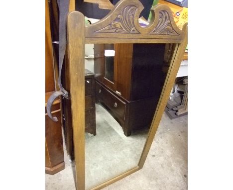OAK FRAMED RECTANGULAR WALL MIRROR