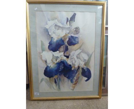 FRAMED AND GLAZED PRINT OF IRIS'S AND FRAMED STREET SCENE