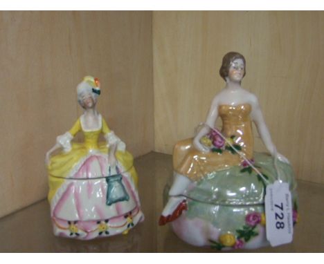 GROUP VINTAGE CERAMIC POWDER DOLL BOXES
