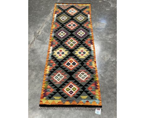 A Maimana Kilim carpet runner. 2.08m x 0.66m