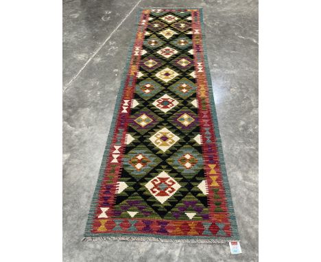 A Maimana Kilim carpet runner. 2.98m x 0.83m