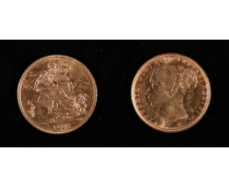 United Kingdom Victoria (1837 - 1901) gold sovereign 1886 mint mark M (Melbourne) ef or better S3857C, 8g.