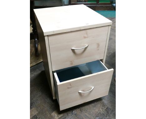 2 drawer light beech office filing cabinet 
