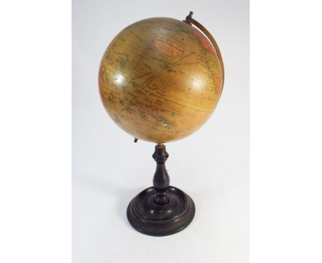 Vintage Geographia 8" terrestrial globe by Geographia Ltd, Fleet Street London.  16" tall 
