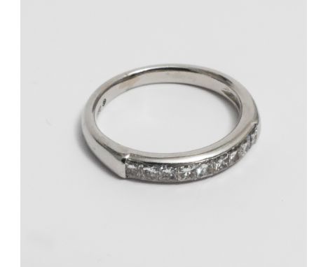 Platinum and diamond half hoop eternity ring - size K