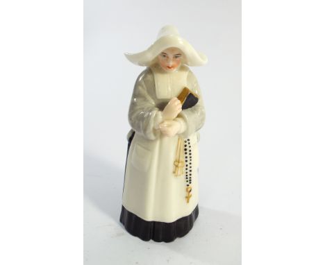 Royal Worcester nun candle snuffer puce printed marks, so sign of damage or restoration 