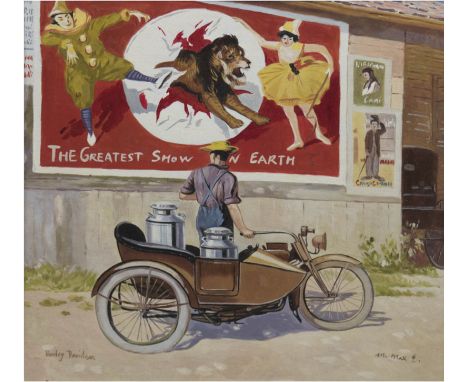   Max, M.E. "Harley Davidson", Öl/Mp., sign. u.r. und bez. u.l., 41x39,5 cm, im Passepartout   und Rahmen          