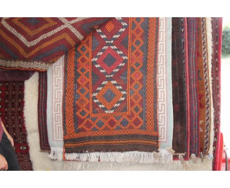 An approx 8'5" x 2'2" Sizny Kelim runner