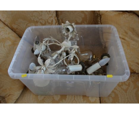A box of various light fittings