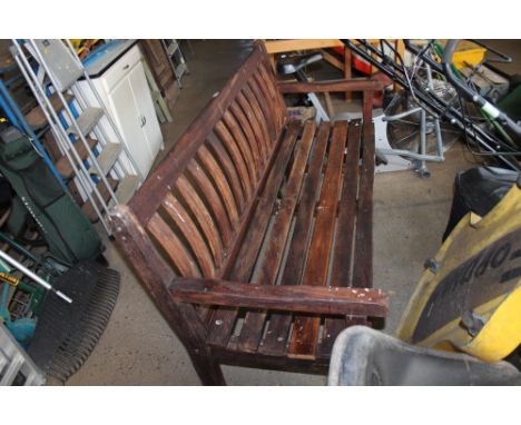 A Bridgman hardwood garden bench