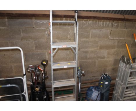 An aluminium step ladder