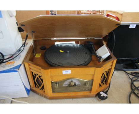 A CD and record player 