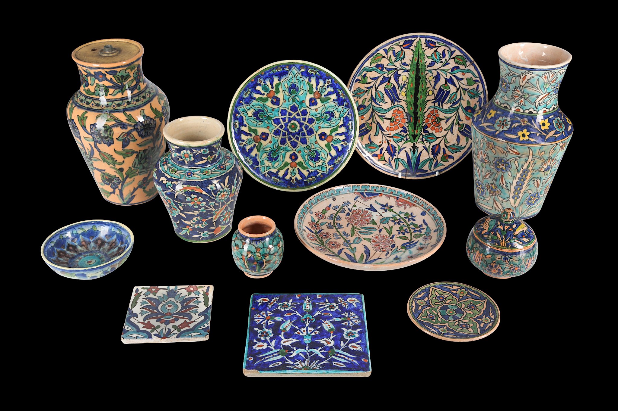 TWELVE ARMENIAN POTTERY VESSELS Jerusalem, early 20th century