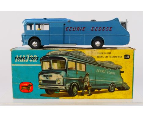 Corgi Major Toys - A boxed Ecurie Ecosse Commer Racing Car Transporter # 1126. This one is the light blue metallic version wi