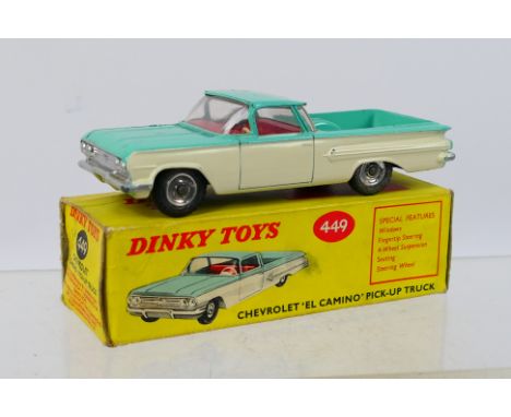 Dinky - A boxed Chevrolet El Camino # 449. The model appears in Very Good condition with signs of light use. The box is Fair 