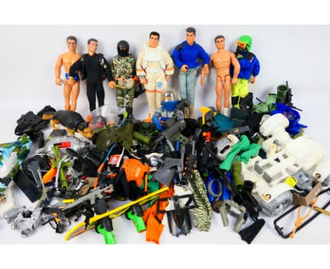 Hasbro - Action Man - A squad of 8 unboxed modern Hasbro Action man figures with a large quantity of modern Hasbro Action Man
