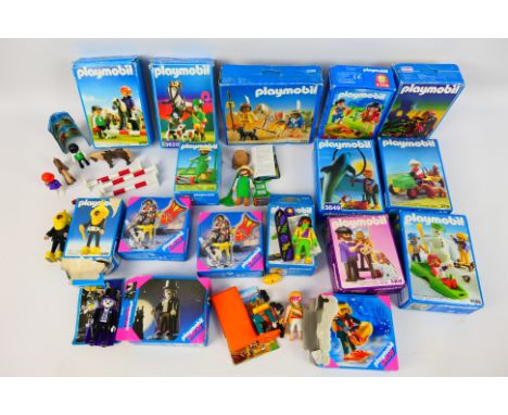 Playmobil - A collection of 15 boxed vintage Playmobil figure sets. lot includes Playmobil #4506 Dracula; #3683 Girl on Snowb