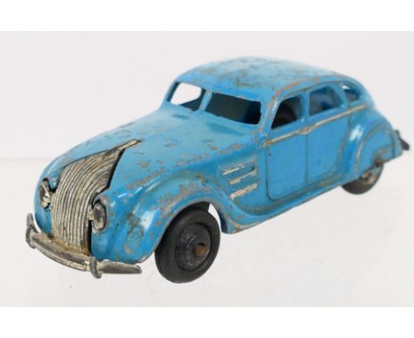 Dinky - A Chrysler Airflow # 30a in light blue with some added silver paint detail. It appears in Good condition overall.  (T