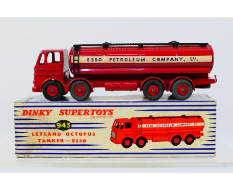 Dinky Supertoys - A boxed Leyland Octopus Tanker in Esso livery # 943. The model appears in Very Good condition with signs of