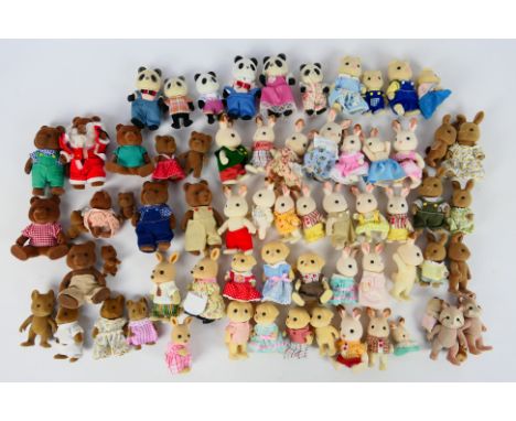 Sylvanian Families - An unboxed menagerie of over 50 vintage Sylvanian Families animal figures. Lot includes Sylvanian Famili
