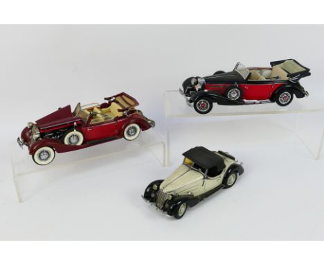 CMC - Three unboxed playworn diecast model cars from CMC. Lot consists of Mercedes Benz 540K Cabriolet; 1937 Horsch 853; 1938