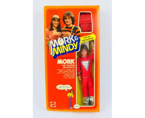 Mattel - A boxed 'Mork & Mindy' Robin Williams as 'Mork with Talking Spacepack'. The 92 talking figure appears to be in Excel